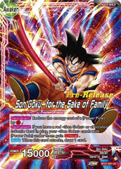 Son Goku // Son Goku, for the Sake of Family (BT21-001) [Wild Resurgence Pre-Release Cards] | Pegasus Games WI