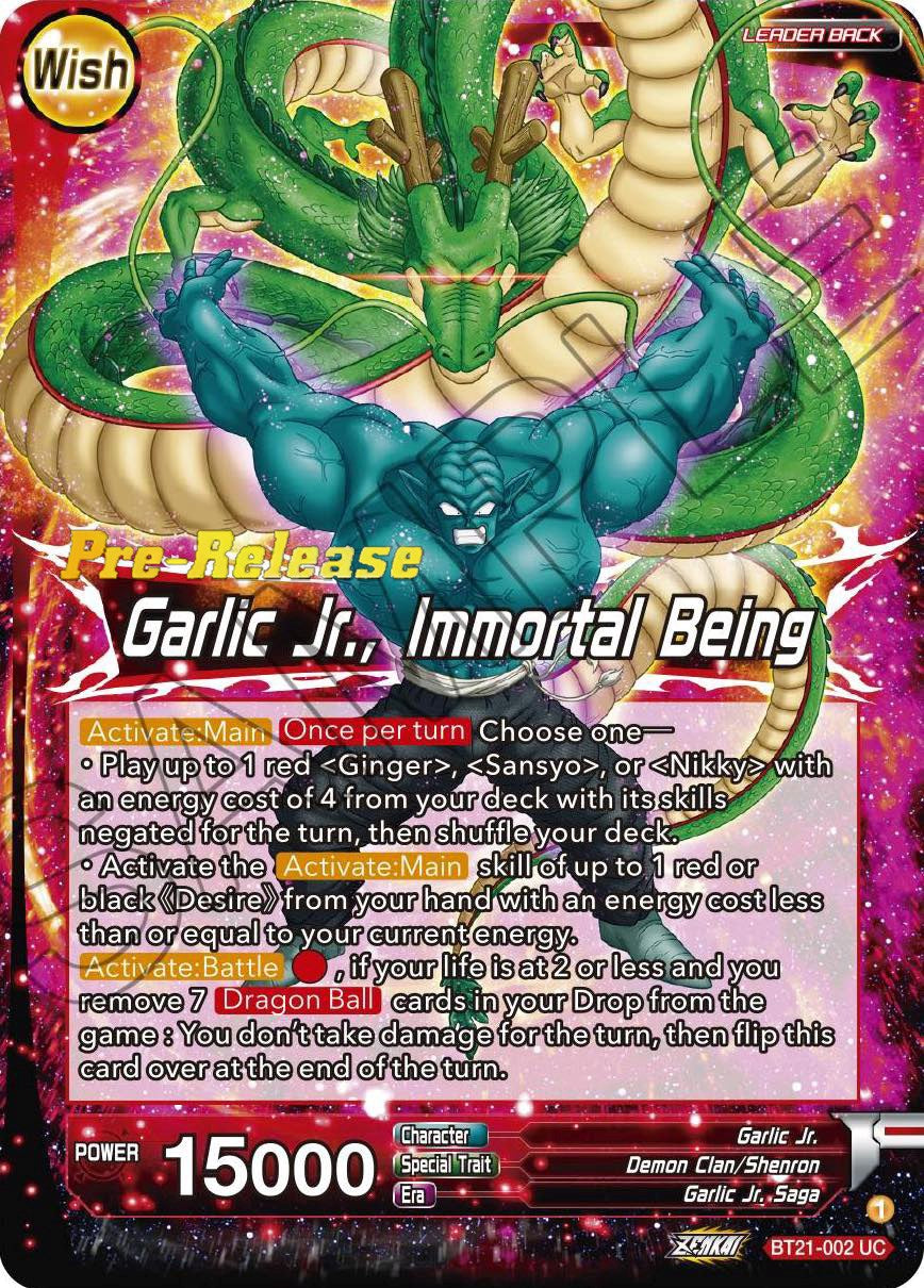 Garlic Jr. // Garlic Jr., Immortal Being (BT21-002) [Wild Resurgence Pre-Release Cards] | Pegasus Games WI