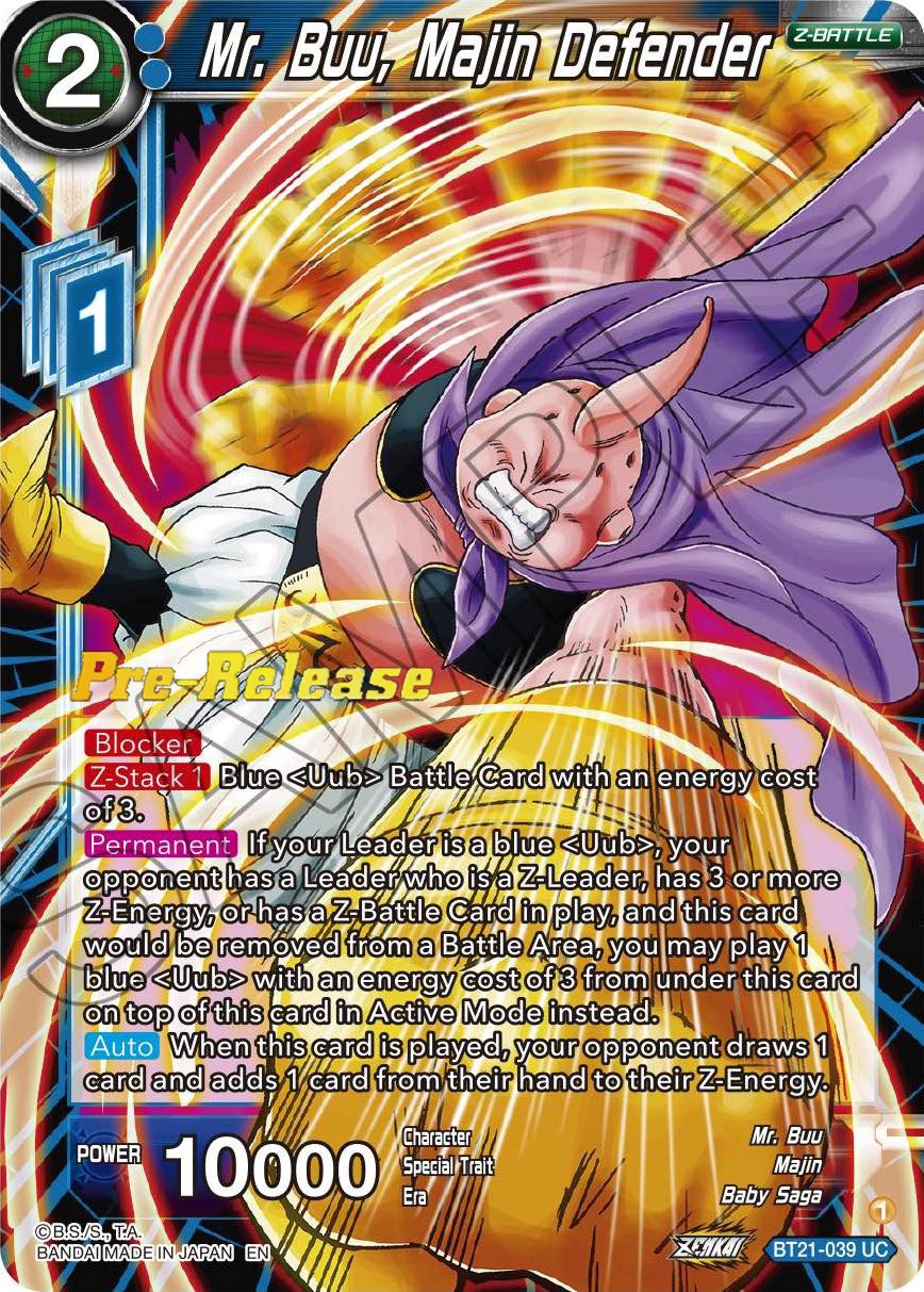 Mr. Buu, Majin Defender (BT21-039) [Wild Resurgence Pre-Release Cards] | Pegasus Games WI