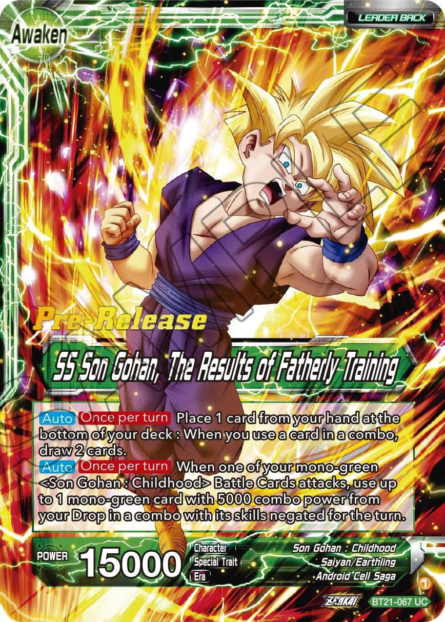 Son Gohan // SS Son Gohan, The Results of Fatherly Training (BT21-067) [Wild Resurgence Pre-Release Cards] | Pegasus Games WI