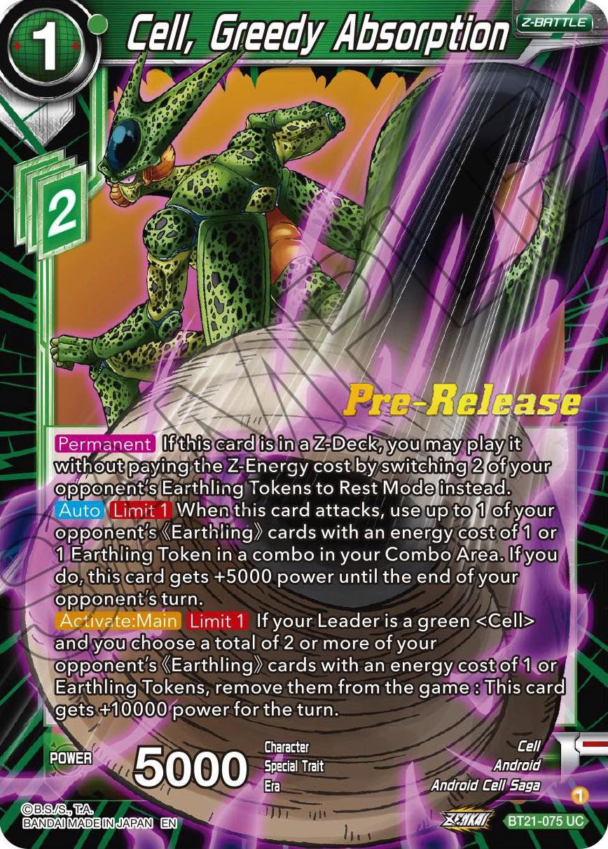 Cell, Greedy Absorption (BT21-075) [Wild Resurgence Pre-Release Cards] | Pegasus Games WI