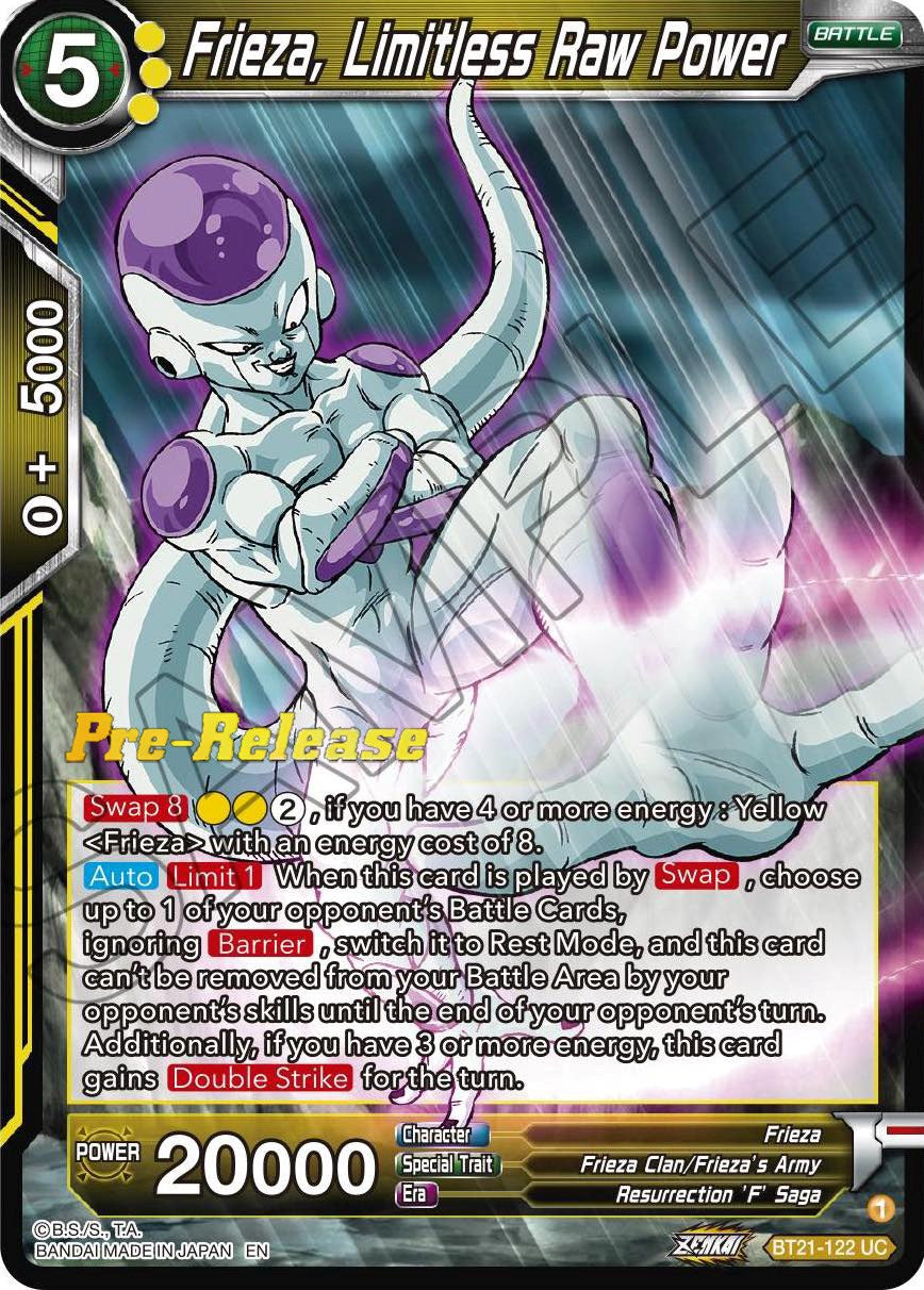 Frieza, Limitless Raw Power (BT21-122) [Wild Resurgence Pre-Release Cards] | Pegasus Games WI