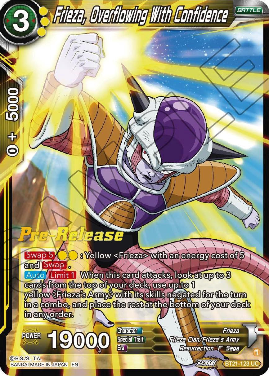 Frieza, Overflowing With Confidence (BT21-123) [Wild Resurgence Pre-Release Cards] | Pegasus Games WI