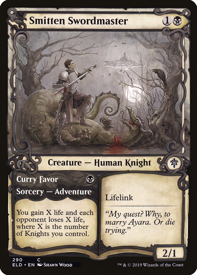 Smitten Swordmaster // Curry Favor (Showcase) [Throne of Eldraine] | Pegasus Games WI