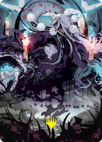 Echo of Death's Wail Art Card (Gold-Stamped Signature) [Kamigawa: Neon Dynasty Art Series] | Pegasus Games WI