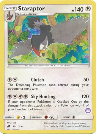 Staraptor (83/111) (Deck Exclusive #22) [Sun & Moon: Trainer Kit - Alolan Sandslash] | Pegasus Games WI