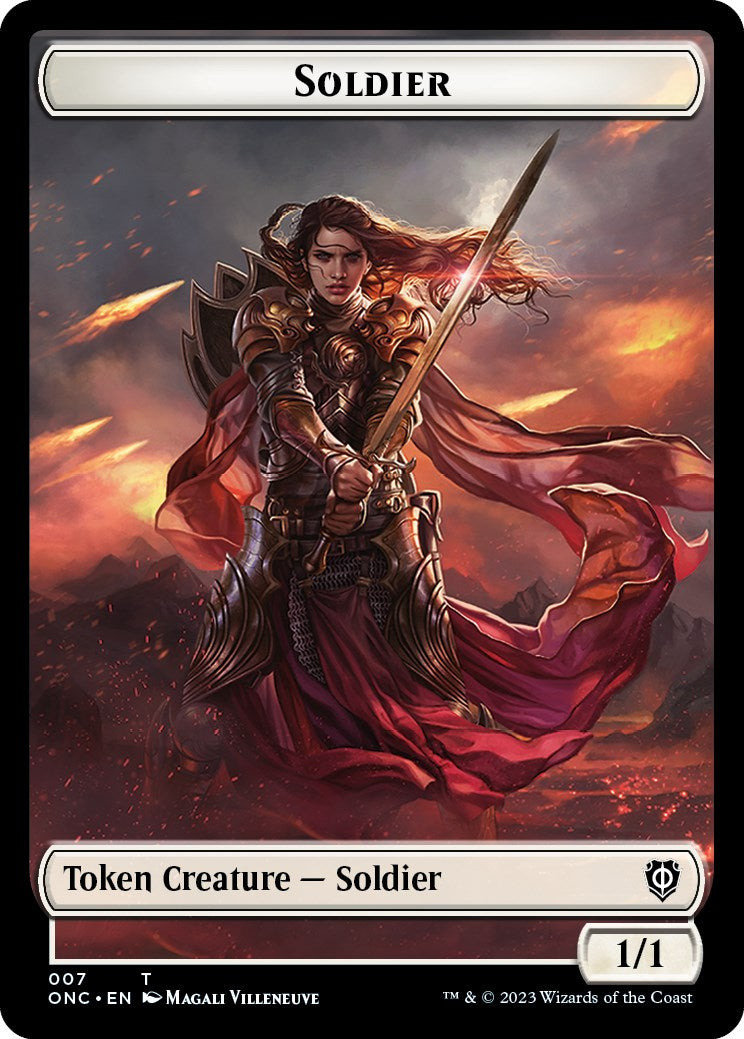 Soldier (007) // Angel Double-Sided Token [Phyrexia: All Will Be One Commander Tokens] | Pegasus Games WI