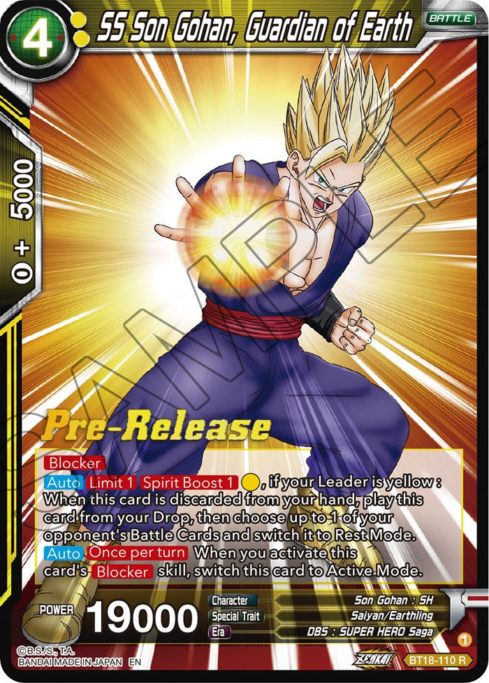 SS Son Gohan, Guardian of Earth (BT18-110) [Dawn of the Z-Legends Prerelease Promos] | Pegasus Games WI