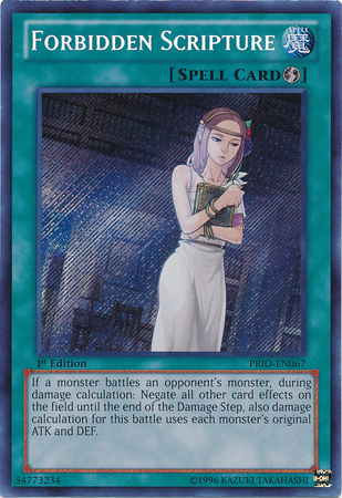 Forbidden Scripture [PRIO-EN067] Secret Rare | Pegasus Games WI