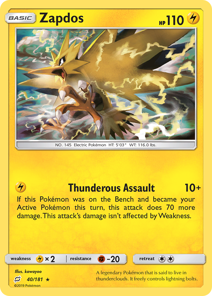 Zapdos (40/181) [Sun & Moon: Team Up] | Pegasus Games WI