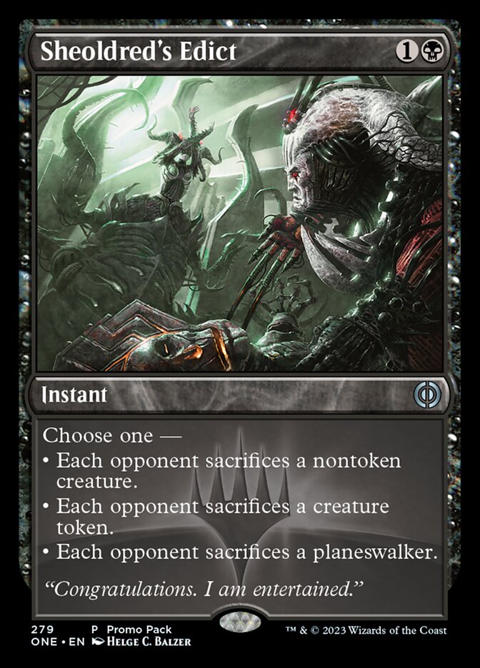 Sheoldred's Edict (Promo Pack) [Phyrexia: All Will Be One Promos] | Pegasus Games WI