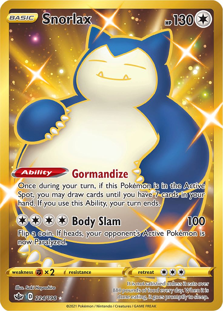 Snorlax (224/198) [Sword & Shield: Chilling Reign] | Pegasus Games WI