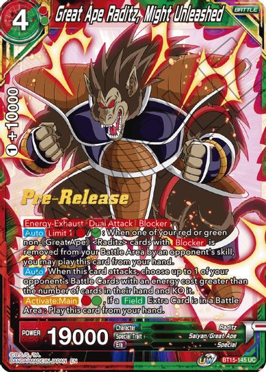 Great Ape Raditz, Might Unleashed (BT15-145) [Saiyan Showdown Prerelease Promos] | Pegasus Games WI