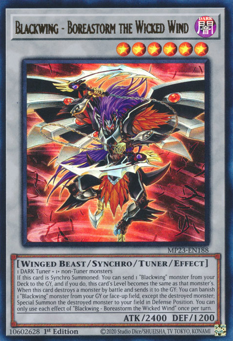 Blackwing - Boreastorm the Wicked Wind [MP23-EN188] Ultra Rare | Pegasus Games WI