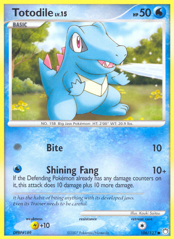 Totodile (106/123) [Diamond & Pearl: Mysterious Treasures] | Pegasus Games WI