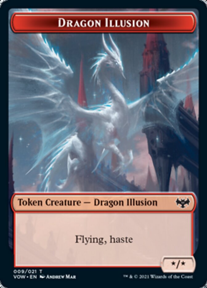 Insect // Dragon Illusion Double-Sided Token [Innistrad: Crimson Vow Tokens] | Pegasus Games WI