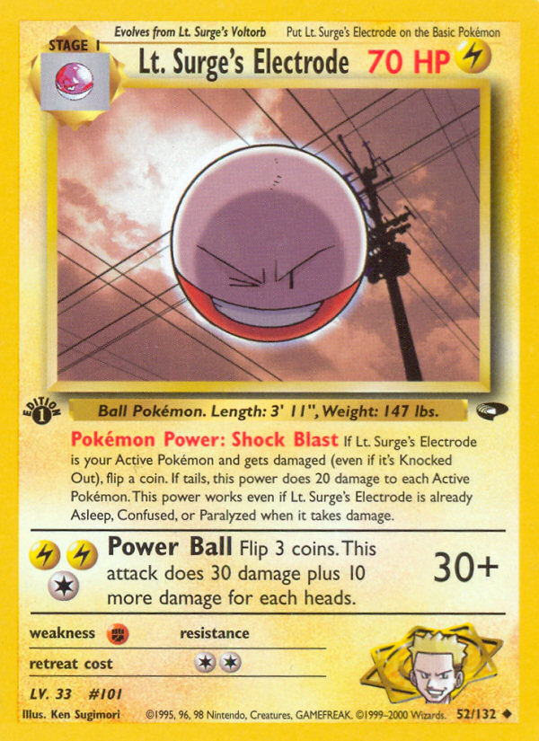 Lt. Surge's Electrode (52/132) [Gym Challenge 1st Edition] | Pegasus Games WI