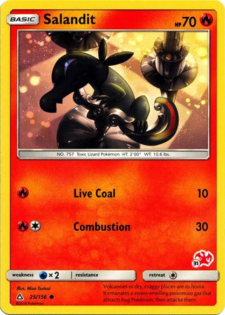 Salandit (25/156) (Charizard Stamp #31) [Battle Academy 2020] | Pegasus Games WI