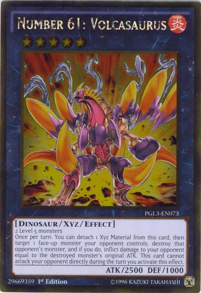 Number 61: Volcasaurus [PGL3-EN073] Gold Rare | Pegasus Games WI