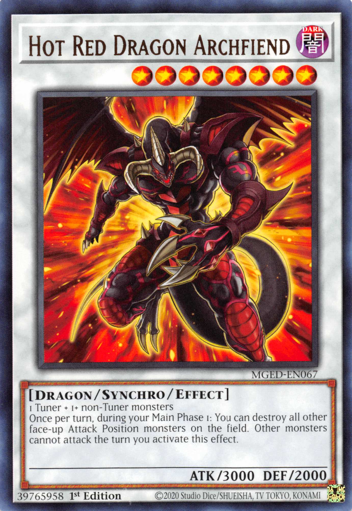 Hot Red Dragon Archfiend [MGED-EN067] Rare | Pegasus Games WI