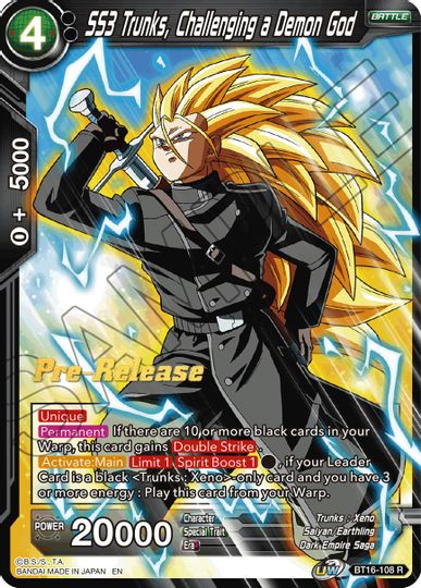 SS3 Trunks, Challenging a Demon God (BT16-108) [Realm of the Gods Prerelease Promos] | Pegasus Games WI