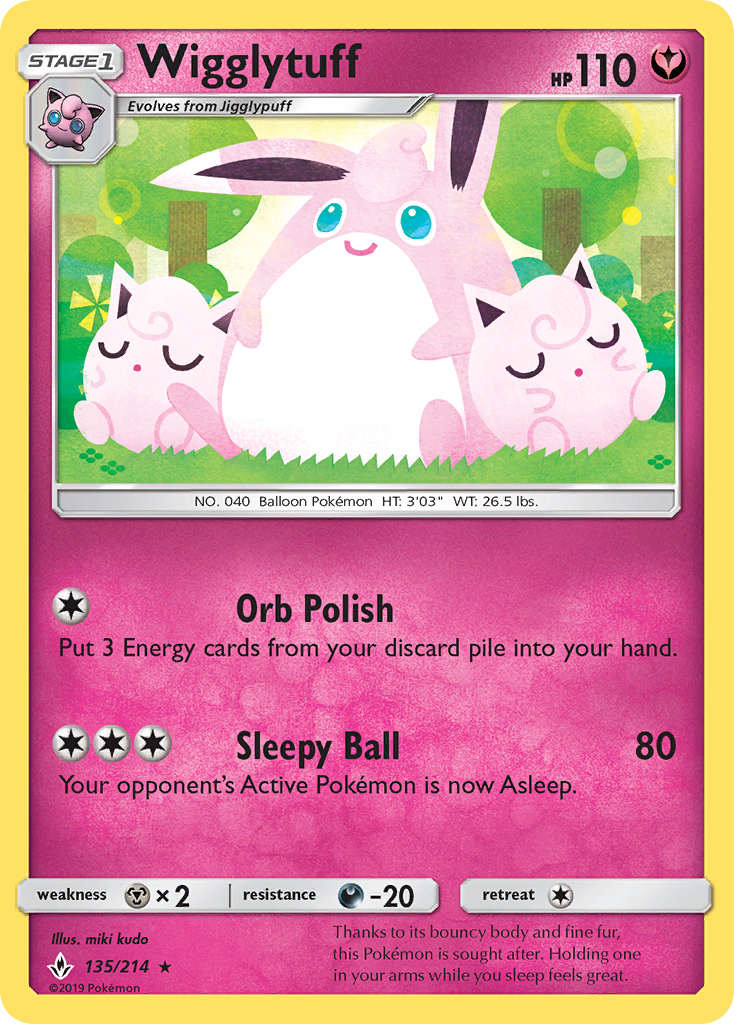 Wigglytuff (135/214) [Sun & Moon: Unbroken Bonds] | Pegasus Games WI