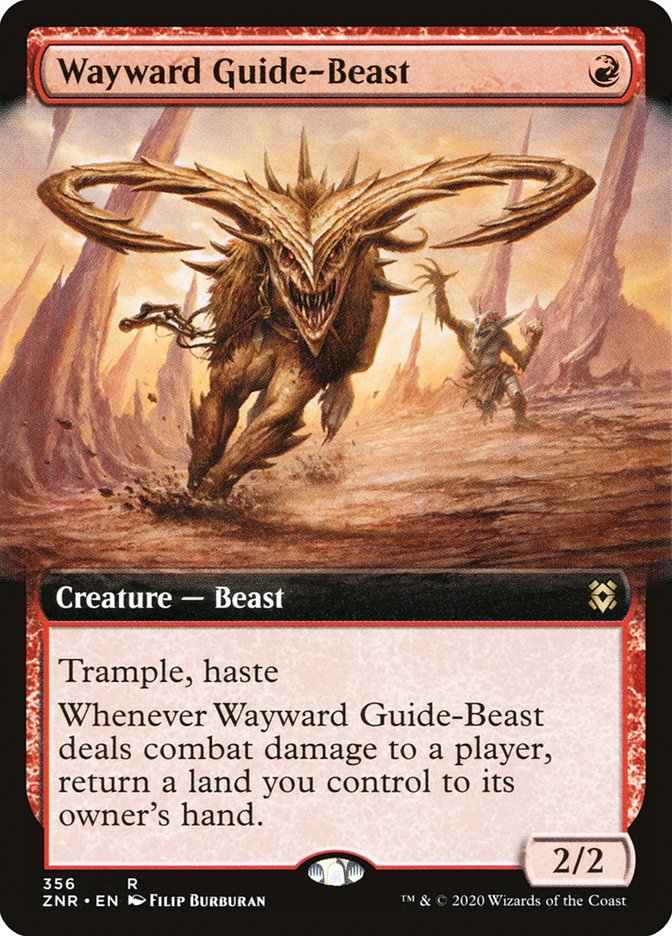 Wayward Guide-Beast (Extended Art) [Zendikar Rising] | Pegasus Games WI