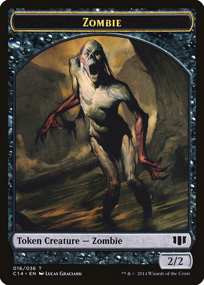 Demon (013/036) // Zombie (016/036) Double-Sided Token [Commander 2014 Tokens] | Pegasus Games WI