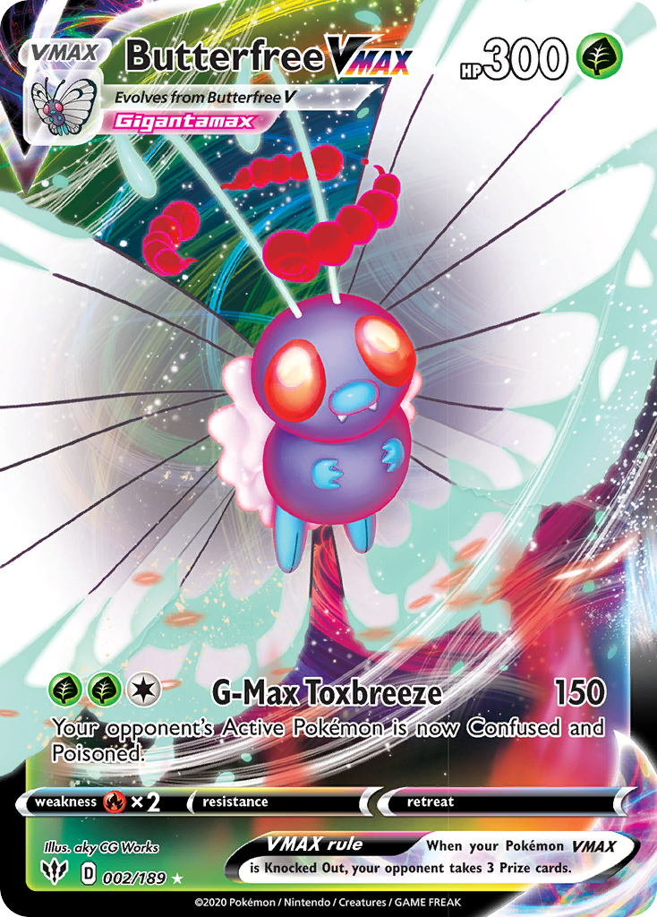 Butterfree VMAX (002/189) [Sword & Shield: Darkness Ablaze] | Pegasus Games WI