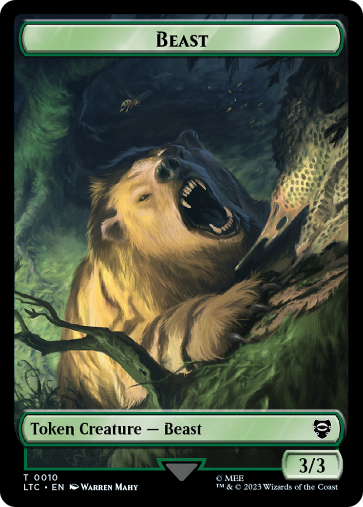 Beast // Treefolk Double Sided Token [The Lord of the Rings: Tales of Middle-Earth Commander Tokens] | Pegasus Games WI