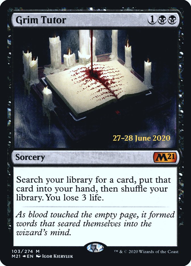 Grim Tutor [Core Set 2021 Prerelease Promos] | Pegasus Games WI