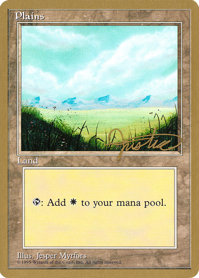 Plains (mj366) (Mark Justice) [Pro Tour Collector Set] | Pegasus Games WI