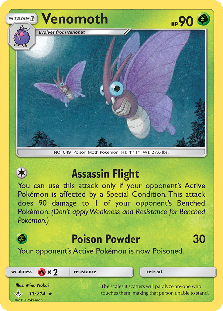 Venomoth (11/214) [Sun & Moon: Unbroken Bonds] | Pegasus Games WI