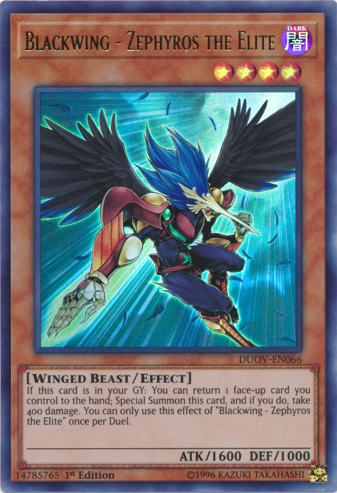 Blackwing - Zephyros the Elite [DUOV-EN066] Ultra Rare | Pegasus Games WI