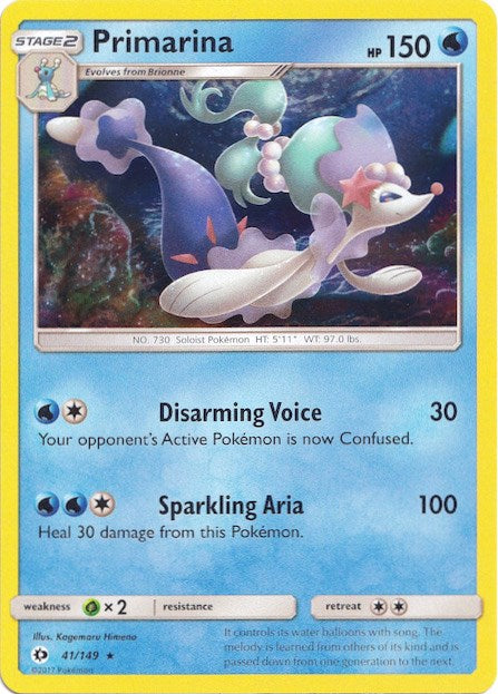 Primarina (41/149) (Water Web Holo) [Sun & Moon: Base Set] | Pegasus Games WI