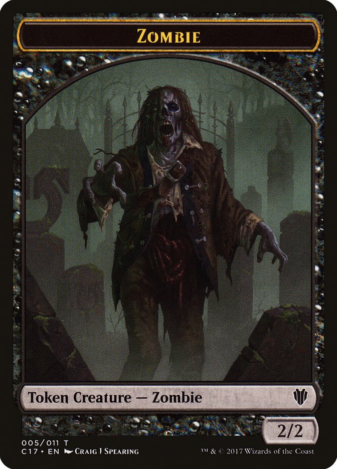 Vampire // Zombie Double-Sided Token [Commander 2017 Tokens] | Pegasus Games WI