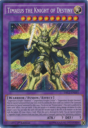 Timaeus the Knight of Destiny [DRL2-EN001] Secret Rare | Pegasus Games WI