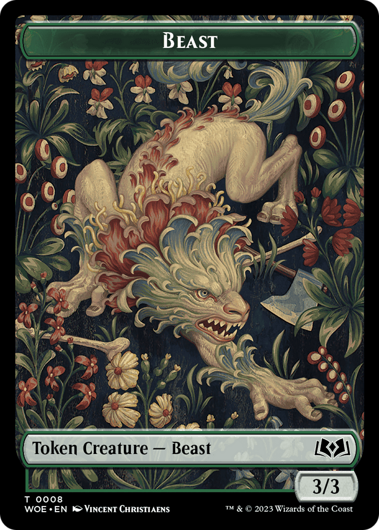 Beast // Food (0010) Double-Sided Token [Wilds of Eldraine Tokens] | Pegasus Games WI