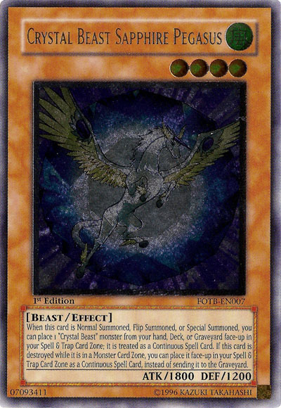 Crystal Beast Sapphire Pegasus (UTR) [FOTB-EN007] Ultimate Rare | Pegasus Games WI