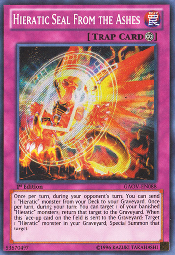 Hieratic Seal From the Ashes [GAOV-EN088] Secret Rare | Pegasus Games WI