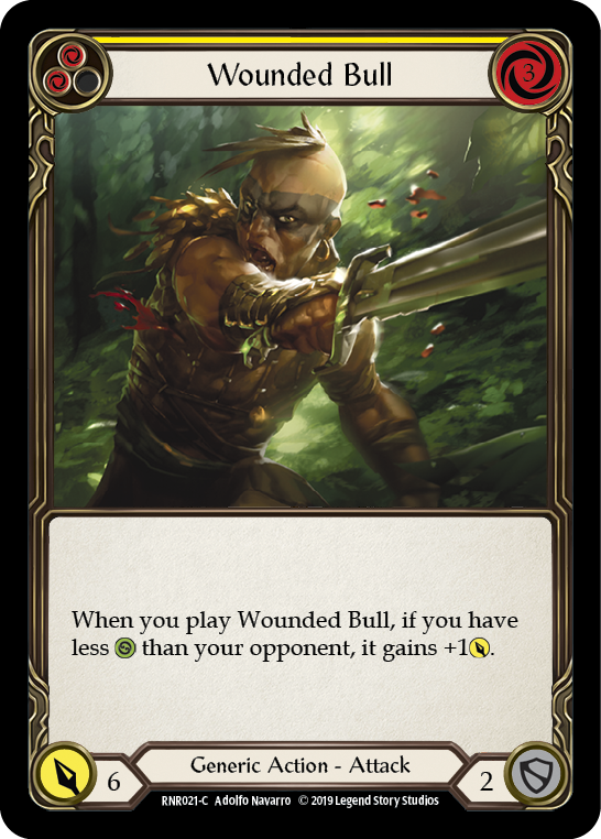 Wounded Bull (Yellow) [RNR021-C] (Rhinar Hero Deck)  1st Edition Normal | Pegasus Games WI