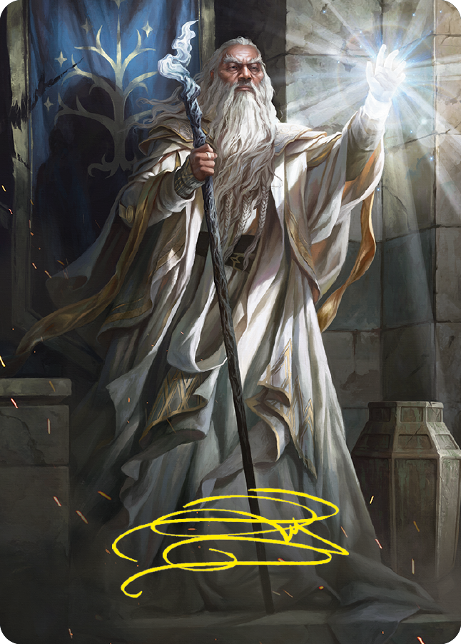 Gandalf the White Art Card (Gold-Stamped Signature) [The Lord of the Rings: Tales of Middle-earth Art Series] | Pegasus Games WI
