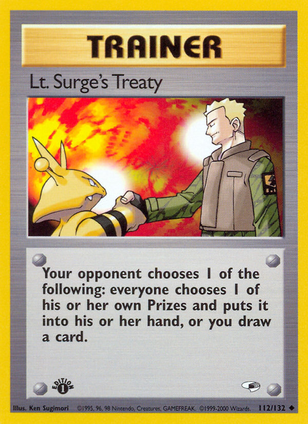 Lt. Surge's Treaty (112/132) [Gym Heroes 1st Edition] | Pegasus Games WI