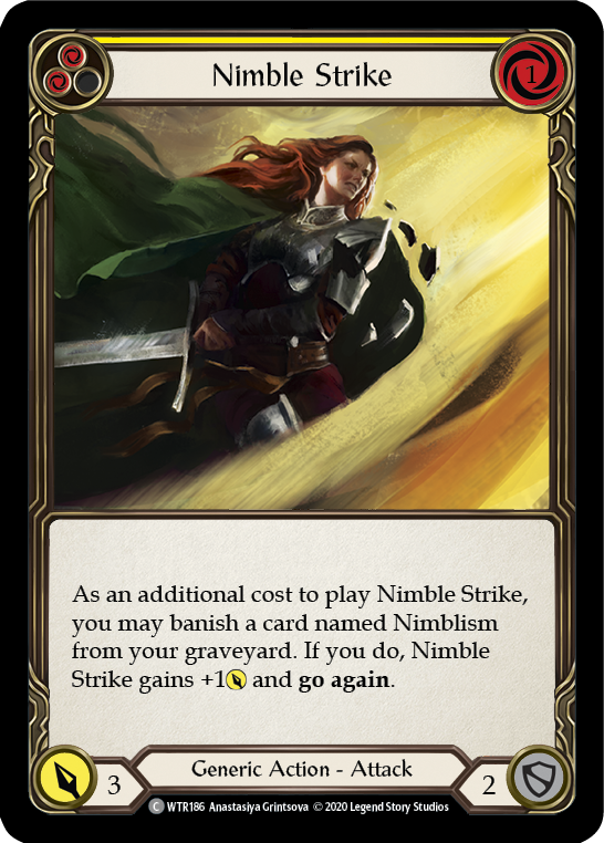 Nimble Strike (Yellow) [U-WTR186] (Welcome to Rathe Unlimited)  Unlimited Rainbow Foil | Pegasus Games WI