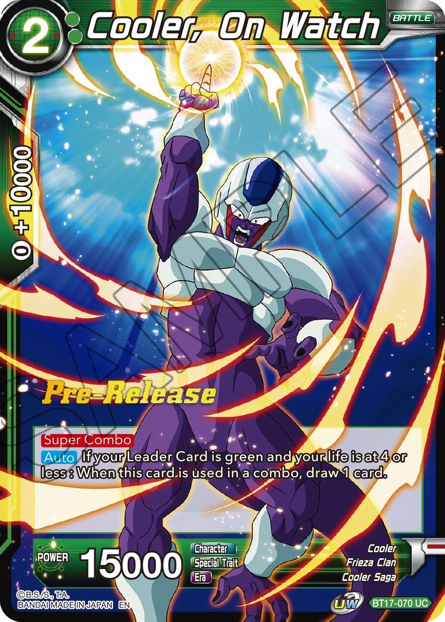 Cooler, On Watch (BT17-070) [Ultimate Squad Prerelease Promos] | Pegasus Games WI