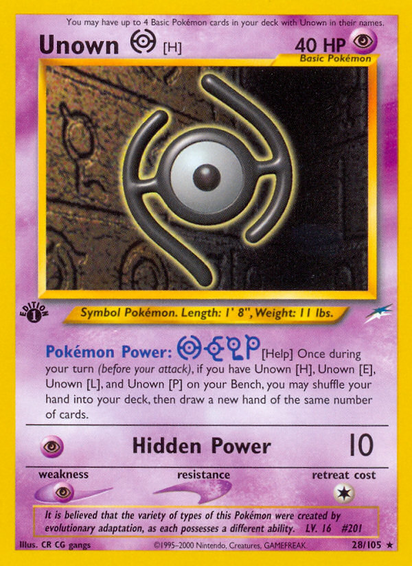 Unown [H] (28/105) [Neo Destiny 1st Edition] | Pegasus Games WI