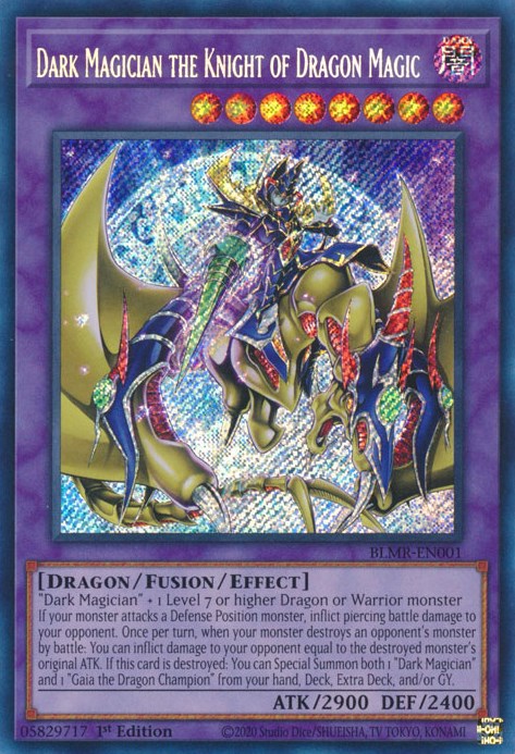 Dark Magician the Knight of Dragon Magic [BLMR-EN001] Secret Rare | Pegasus Games WI