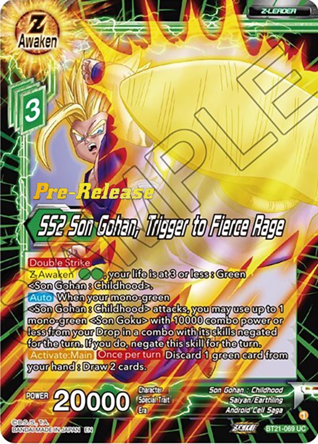 SS2 Son Gohan, Trigger to Fierce Rage (BT21-069) [Wild Resurgence Pre-Release Cards] | Pegasus Games WI
