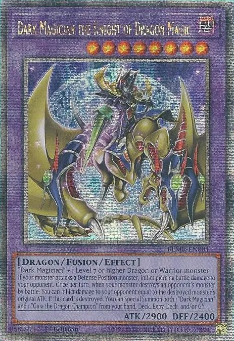 Dark Magician the Knight of Dragon Magic [BLMR-EN001] Quarter Century Secret Rare | Pegasus Games WI