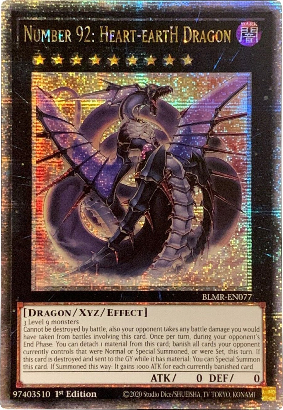 Number 92: Heart-eartH Dragon [BLMR-EN077] Quarter Century Secret Rare | Pegasus Games WI